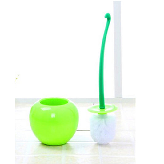 Long handle soft hair household toilet brush cherry toilet brush daily merchandise creative plastic cleaning brush toilet brush set