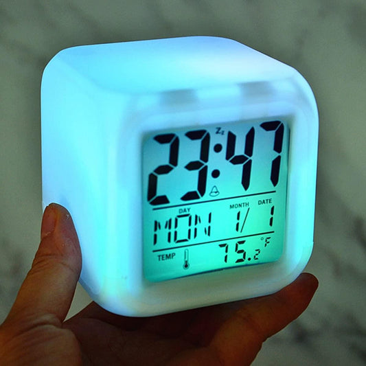 LCD Alarm Clock 4 Color Changing Clock