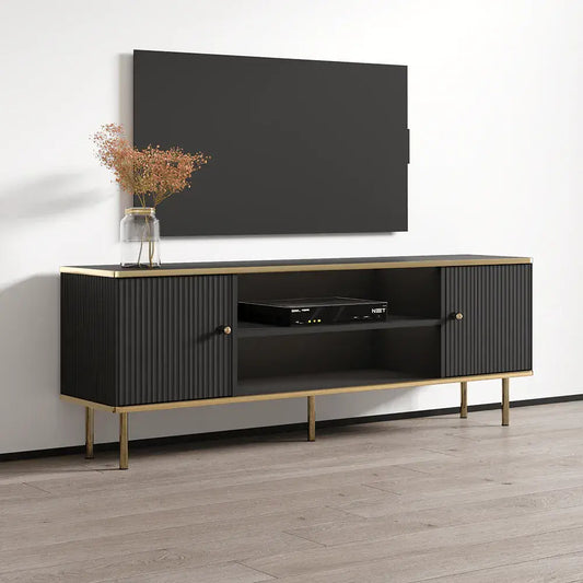 Midnight Oil Black and Gold TV unit